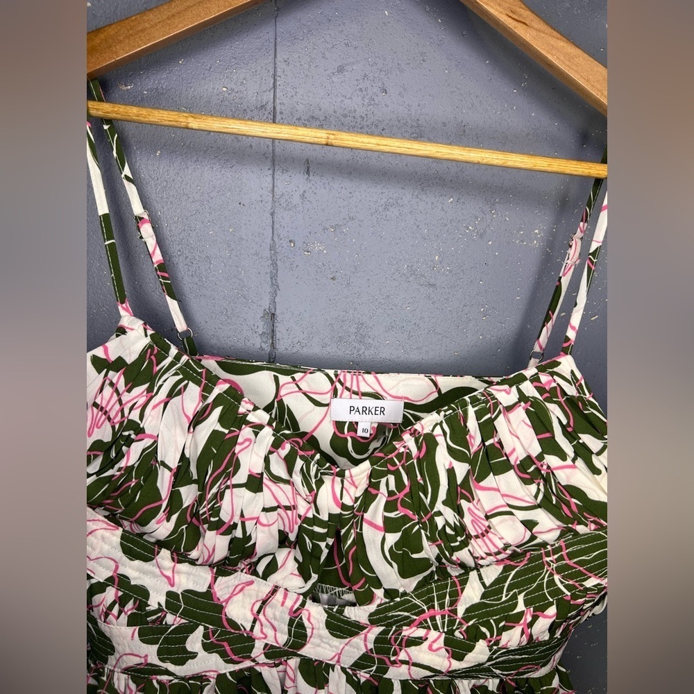 Parker Floral Print Peplum Size 10 - Picture 3 of 4